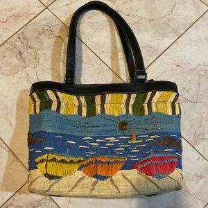 Summer Tompkins Beach Embroidered Canvas Summer Shoulder Bag